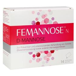 Eine Packung Femannose D-Mannose zur Linderung von Blasenentzündungen.