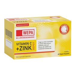 Gelbe Packung von Vitamin C + Zink Kapseln für das Immunsystem und Zellschutz.